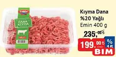 EMİN KIYMA DANA %20 YAĞLI 400 G